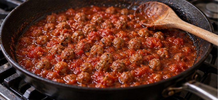Les pallottine dans la sauce