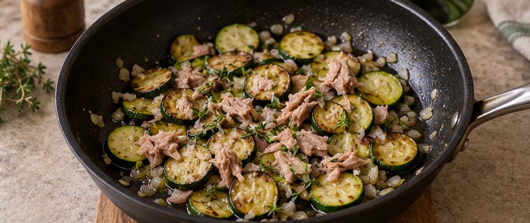 Les courgettes tendres et légèrement dorées