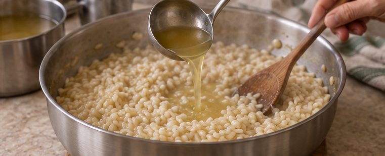 Le riz nacré avant le bouillon