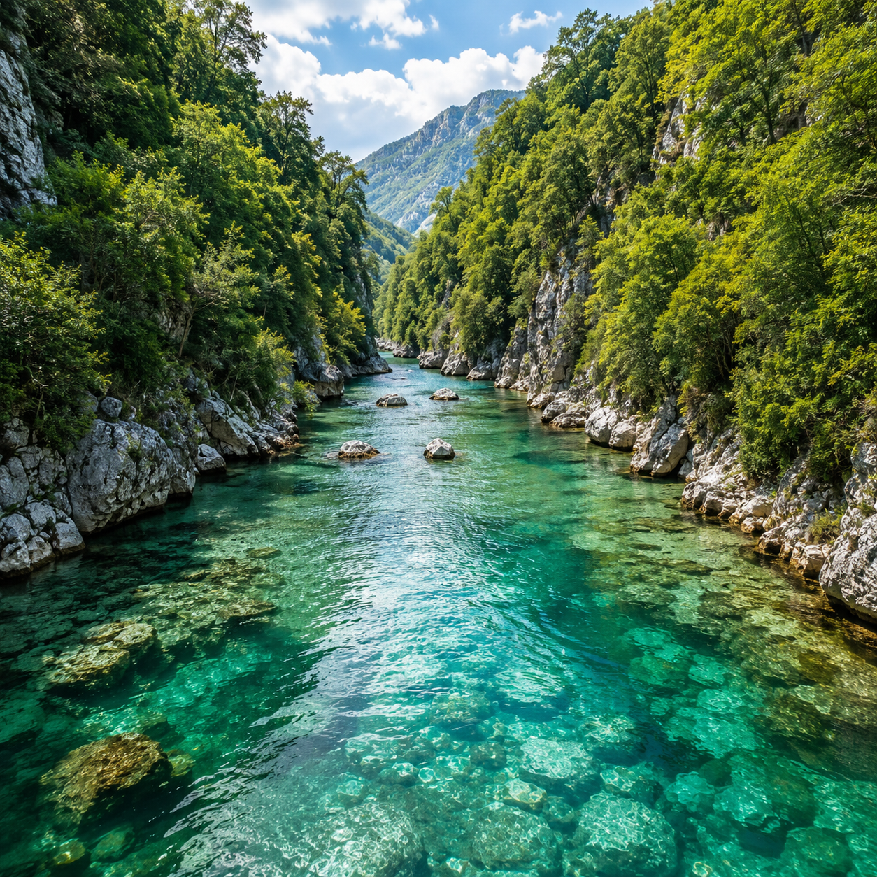 Gorges aux eaux turquoise dans les Abruzzes