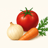 Tomate, oignon et carotte pour le ragù