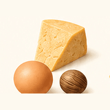 Fromage, œuf et épices pour les pallottine