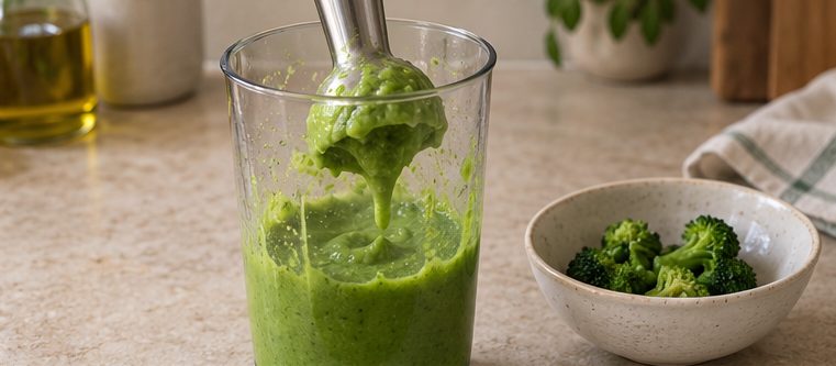 La purée lisse de brocolis